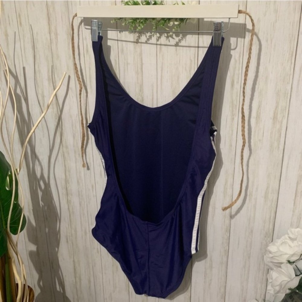Adidas Navy Logo One-Piece Swimsuit Size Large NWT - Picture 4 of 7